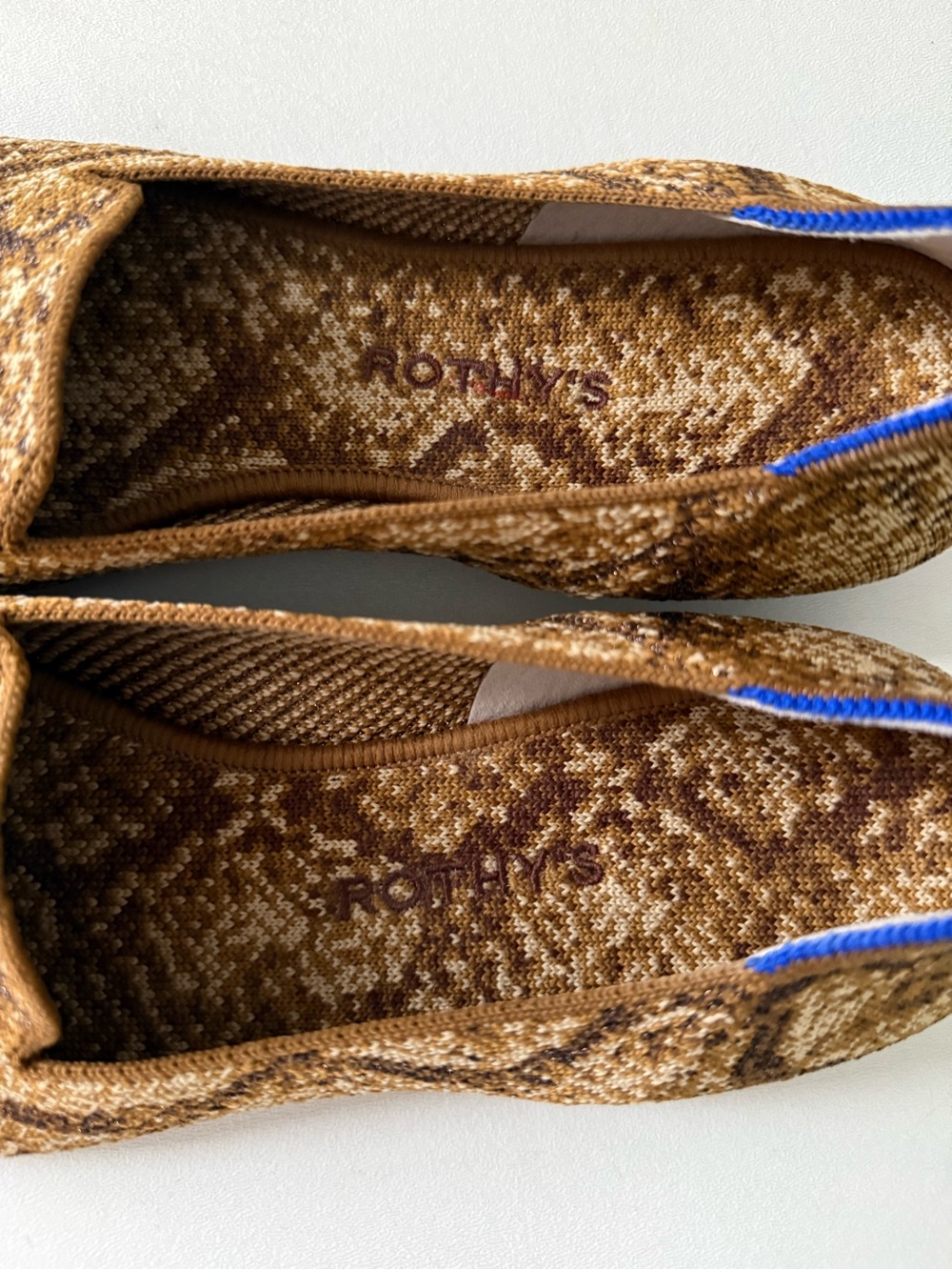 Rothys The Loafer Bronze Python Snake Flat 11 Knit Metallic Animal Print Casual - Picture 6 of 10